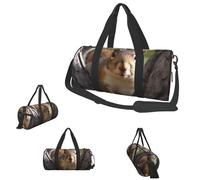 Gym Bags Small Sunset on The Beach Duffel Bag Overnight Bag with Shoe Compartment Carryon Bag for Men Women, Squirrel In The Tree, One Size
