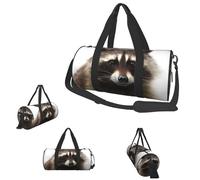Gym Bags Small Sunset on The Beach Duffel Bag Overnight Bag with Shoe Compartment Carryon Bag for Men Women, Hairy Raccoon, One Size