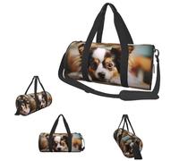 Gym Bags Small water lily Duffel Bag Overnight Bag with Shoe Compartment Carryon Bag for Men Women, Papillon Lying On Tummy, One Size