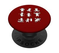 Gym Cat Deadlift Weight Lifting Retro Graphic PopSockets Adhesive PopGrip