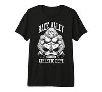 Gym Cat Lover Funny Back Alley Training Bodybuilder Fitness Premium T-Shirt