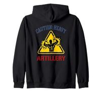Gym Caution Heavy Artillery Bodybuilding Funny WeightLifting Zip Hoodie