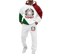 Gym Clothes Men,European Italian Printed Men's Casual Hooded Sweatshirt and Pants Set for Daily Leisure Stylish Loungewear with Comfortable Fit on UK Platform