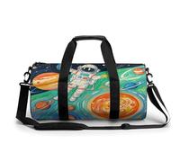 Gym Duffel Bag for Women and Men Astronaut Meteor Graffiti Print Carryon Gymbag Workout Lightweight Duffel Bags for Travel Sports