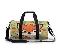 Gym Duffel Bag for Women and Men Cartoon Fox Print Carryon Gymbag Workout Lightweight Duffel Bags for Travel Sports
