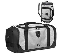 Gym Duffle Bag Backpack Waterproof Sports Duffel Bags Travel Weekender Bag for Men Women Overnight Bag with Shoes Compartment Grey