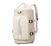 Gym Duffle Bag Lightweight Travel Backpack 25L with Shoe Compartment & Wet Dry Separation, Waterproof Carry On Overnight Weekender Bag for Sports Business Trip Men Women, Beige, S, Modern