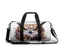 Gym Duffle Bag,Watercolor Cool Owl Head Print Sport Gym Bag,cylindrical Fitness Bag,duffle Travel Bag for Men Women, style, 17.7in/9in/9in, Modern