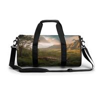 Gym Duffle Bag,Wilderness Park Print Sport Gym Bag,cylindrical Fitness Bag,duffle Travel Bag for Men Women, style, 17.7in/9in/9in, Modern