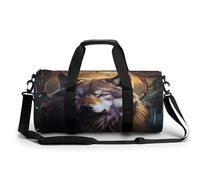 Gym Duffle Bag,Wolves And Dream Catchers Print Sport Gym Bag,cylindrical Fitness Bag,duffle Travel Bag for Men Women, style, 17.7in/9in/9in, Modern