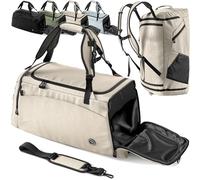 Gym Duffle Sports Bag + Backpack Function, Shoe Compartment, Toiletry Pocket: 40L 60L Travel Fitness Holdall Men/Women + Shoulder Strap, Swimming Football Basketball Tennis Luggage Weekender Rucksack