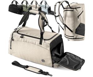 Gym Duffle Sports Bag + Backpack Function, Shoe Compartment, Toiletry Pocket: 40L 60L Travel Fitness Holdall Men/Women + Shoulder Strap, Swimming Football Basketball Tennis Luggage Weekender Rucksack