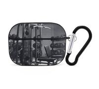 Gym Equipment AirPods Pro Case Cover with Keychain Ring PC Hard Shell Protective Case for AirPods Pro 2nd for Women Men Generation Easy Open Full Drop Protection Cover Black-Style