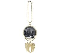Gym Equipment Car Hanging Ornament Rear View Mirror Pendant Lucky Presents Hanging Ornament Funny Car Pendant for Office Auto Home Decoration Golden-Style