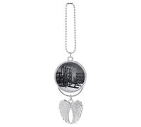 Gym Equipment Car Hanging Ornament Rear View Mirror Pendant Lucky Presents Hanging Ornament Funny Car Pendant for Office Auto Home Decoration Silver-Style