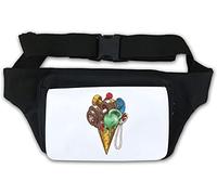 Gym Equipment Styled Ice Cream Workout Art Waist Bag Fanny Pack White