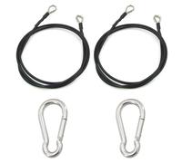 Gym Extension Cable, Home Gym Replacement Pulley Cables, Adjustable Gy m Attachments, Tricep Rope, 2pcs 5mm 304 Rubber Coated Steel Wire Rigging Cable and 2pcs Carabiner for Lifting, Hauling, Fitness