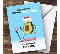 Gym Fanatic Funny Avocadio Hobbies Personalised Christmas Card | Christmas Card | Hobbies, Interests & Places Christmas Card