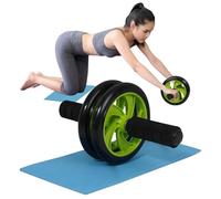 Gym Fitness Ab Roller Ab Wheel Abdominal Exercise Equipment 6 Pack Abs & Core Strength Training Home Equipment (Green/Black)
