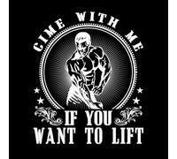 Gym Fitness Design cime with me if You Want to Lift Lettering Stickers 65.6x79.2cm Multiple Size Options White