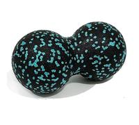 Gym Geek Peanut Ball Massage Roller for Muscle Recovery, Large Exercise Massager for Myofascial Release and Trigger Point Therapy, Black with Teal Speckles