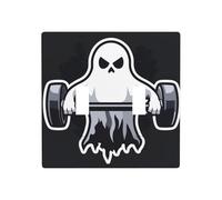 Gym Ghost Lifting A Barbell Double Gang Toggle Light Cover Wall Plate Switch Decor Standard Size - 11.4x11.4cm