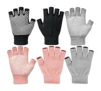 Gym Gloves, Easy To Put On, 3 Pairs, Fingerless Exercise Grip Gloves, Non Slip Yoga Glove, Breathable Material, For Various Fitness Exercises