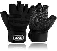 Gym Gloves for Men & Women Weight Lifting Fitness Gloves Breathable Ladies Gloves Training Non-Slip Silicone Padded Palm Grip Protection Exercise Workout Cycling Pull ups - with Wrist Wrap Support