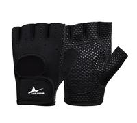 Gym Gloves for Men & Women, Weight Lifting Gloves Gym Fitness Workout, Anti Slip Palm Protection Half Finger Exercise Glove, with Wrist Wrap Support, Lightweight Breathable, for Workout, L (black)