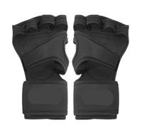 Gym Gloves Half Finger Weight Lifting Training Gloves Silicone Non-slip Hand Palm Protector With Wrist Brace Support Dumbbel Palm Guard For exercise and fitness(Black,L)