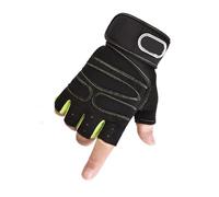 Gym Gloves Men Weightlifting Gym Men Gloves Fitness Anti-Slip Dumbbell Anti-Shock Half Finger Body Building Training Sports Cycling Women Glove(Green,L)
