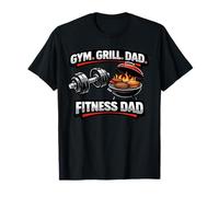 Gym Grill Fitness Dad BBQ Humor Funny Graphic T-Shirt