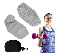 Gym Hand Grips for Weight Lifting - Absorbent Non-Slip Silicone Grip Pads with Storage Box,Fingerless Workout Gloves for Men & Women,Palm Protectors for Dumbbells,Deadlifts,Pull-Ups,Training (gray)