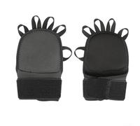 Gym Hand Grips, Neoprene And Polyester Anti-Slip Gloves, Adjustable Wrist Support, For Pull-Up And Lifting, 5 Finger Elastic Bands, Black