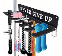 Gym Home Rack 8 Hook Heavy-Duty Wall-mounted Organizer Multi-Purpose Workout Gear Wall Hanger Storage for Resistance Bands Jump Ropes Lifting Belt Fitness Bands Barbells Carabiners Included (NEVER