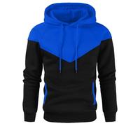 Gym Hoodie Men Fleece Lightweight Hoodie Mens Thickened Thermal Hooded Sweatshirt For Autumn And Winter Trend Patchwork Colour Block Hoodies Breathable Comfort Outdoor Sweatshirts With Pockets
