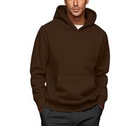 Gym Hoodie Men Men's Fleece Lined Hoodies Sweatshirt Thick Cashmere Warm Pullover Long Sleeve Jumpers Heavy Hooded Pocket Comfy Soft Sherpa Thermal Jumper Hoodie Casual Winter Work Sportwear Coffee