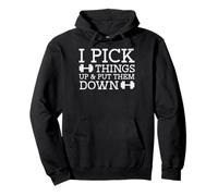 Gym I Pick Things Up Put Them Down Workout Fitness Men Women Pullover Hoodie