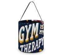 Gym Is My Therap Foldable Halloween Trick Or Treat Bags Tote Goodie Candy Bucket Gift Party Favor Supplies