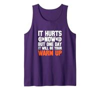 Gym It Hurts Now But One Day It Will Be Your Warm Up Tank Top, Men, Purple, Medium