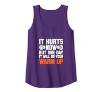 Gym It Hurts Now But One Day It Will Be Your Warm Up Tank Top, Women, Purple, Medium