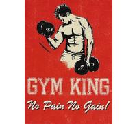Gym King Birthday Card - Bodybuilder Weightlifting Design - “No Pain No Gain” - Funny Fitness/Gym Themed Greeting Card for Him - Blank Inside - Ideal for Gym Lovers & Personal Trainers
