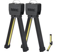 Gym Lamp for Posing,7th Gear Dimming,Portable Magnet LED Flashlight with Hanging Hook,Magnetic Work Light with 180 Degree Folding, Power Bank Camping Light (2PCS)