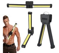 Gym Lamp for Posing Magnetic LED Work Light 180° Folding Portable Gym Light with Hook USB-C Rechargeable Waterproof Flashlight 7 Level Dimming for Fitness Gym Lighting Camping Workshop Selfie Light
