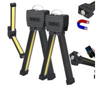 Gym Lamp for Posing,Portable Magnet LED Flashlight with Hanging Hook, Magnetic Posing Lamps Gym with 180 Degree Folding,7th Gear Dimming,USB Rechargeable,Power Bank Camping Light (2Pcs)