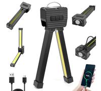 Gym Lamp for Posing, Portable Magnetic LED Flashlight, Rechargeable Work Light with Hanging Hook, 180 Degree Folding 7th Gear Dimming Waterproof Portable Lamp for Fitness, Camping Tents, Home, Office