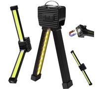 Gym Lamp, Portable Gym Lighting for Posing, Rechargeable Magnetic Work Light, Magnet LED Flashlight with Hanging Hook, Magnetic Fitness Lamp with 7th Gear Dimming and 180 Degree Folding
