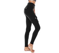 Gym Leggings for Women High Waisted Tummy Control Butt Lifting Leggings with Flap Pockets Compression Activewear Pants Running Walking Gym Tights for Fitness Black, XXL
