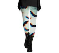 Gym Leggings for Women UK Halloween Fuzzy Black-Bat Graphic Jogging Tights Scary Stretch Fitness Running Leggings Casual Funny Gift Pants Fall Celebration Tights Bottoms (Grey, XL)
