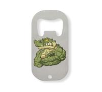 Gym Lifter Alligator Crocodile Big arms get Those Gains Stainless Steel Bottle Opener Silver